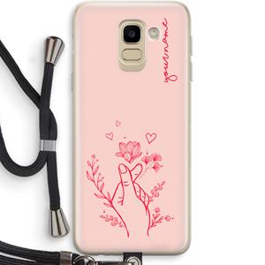 CaseCompany Giving Flowers: Samsung Galaxy J6 (2018) Transparant Hoesje met koord