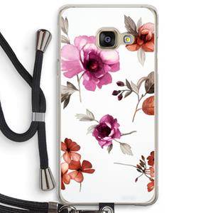 CaseCompany Geschilderde bloemen: Samsung Galaxy A3 (2016) Transparant Hoesje met koord