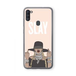 CaseCompany Slay All Day: Samsung Galaxy A11 Transparant Hoesje