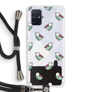CaseCompany Vogeltjes: Samsung Galaxy A71 Transparant Hoesje met koord