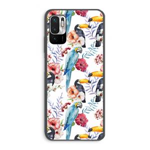 CaseCompany Bloemen tukan: Xiaomi Redmi Note 10 5G Transparant Hoesje