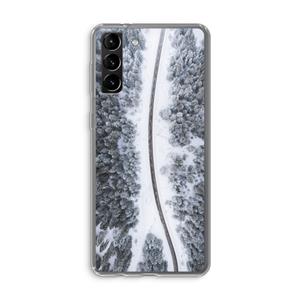 CaseCompany Snøfall: Samsung Galaxy S21 Plus Transparant Hoesje