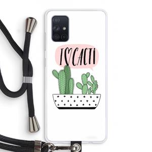 CaseCompany I love cacti: Samsung Galaxy A71 Transparant Hoesje met koord