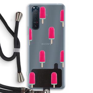 CaseCompany Waterijsje: Sony Xperia 5 II Transparant Hoesje met koord