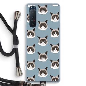 CaseCompany It's a Purrr Case: Sony Xperia 5 II Transparant Hoesje met koord