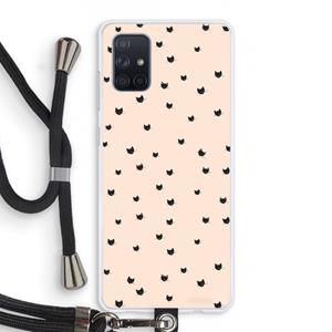 CaseCompany Kleine kattenkopjes: Samsung Galaxy A71 Transparant Hoesje met koord