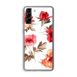 CaseCompany Roosjes: Samsung Galaxy S21 Plus Transparant Hoesje