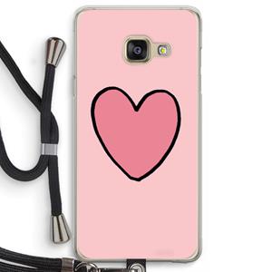 CaseCompany Hartje: Samsung Galaxy A3 (2016) Transparant Hoesje met koord