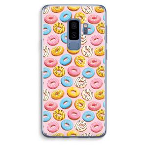 CaseCompany Pink donuts: Samsung Galaxy S9 Plus Transparant Hoesje