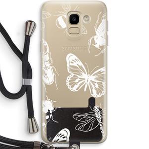 CaseCompany Tiny Bugs: Samsung Galaxy J6 (2018) Transparant Hoesje met koord