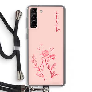 CaseCompany Giving Flowers: Samsung Galaxy S21 Plus Transparant Hoesje met koord