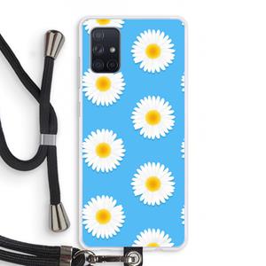 CaseCompany Margrietjes: Samsung Galaxy A71 Transparant Hoesje met koord