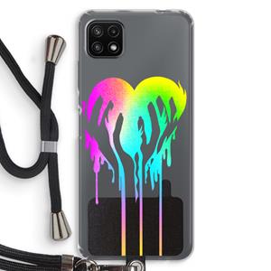 CaseCompany Hold My Heart: Samsung Galaxy A22 5G Transparant Hoesje met koord