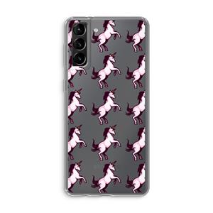 CaseCompany Musketon Unicorn: Samsung Galaxy S21 Plus Transparant Hoesje