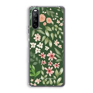 CaseCompany Botanical green sweet flower heaven: Sony Xperia 10 III Transparant Hoesje