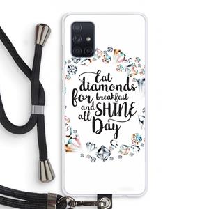 CaseCompany Diamonds: Samsung Galaxy A71 Transparant Hoesje met koord