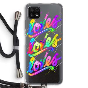 CaseCompany Loves: Samsung Galaxy A22 5G Transparant Hoesje met koord