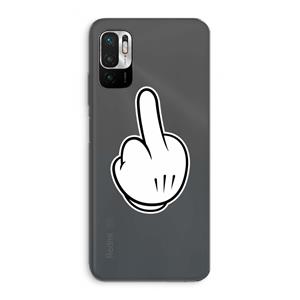 CaseCompany Middle finger white: Xiaomi Redmi Note 10 5G Transparant Hoesje
