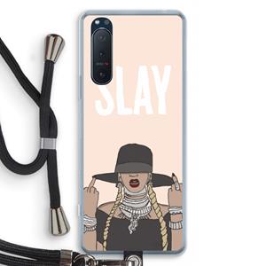 CaseCompany Slay All Day: Sony Xperia 5 II Transparant Hoesje met koord