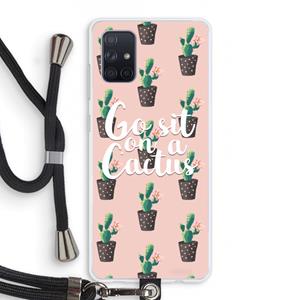 CaseCompany Cactus quote: Samsung Galaxy A71 Transparant Hoesje met koord