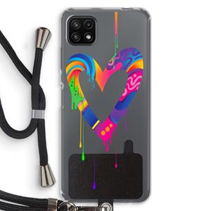 CaseCompany Melts My Heart: Samsung Galaxy A22 5G Transparant Hoesje met koord