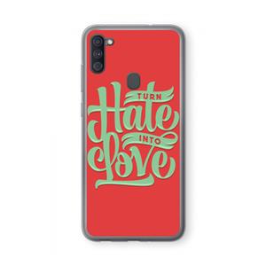 CaseCompany Turn hate into love: Samsung Galaxy A11 Transparant Hoesje