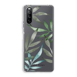 CaseCompany Tropical watercolor leaves: Sony Xperia 10 III Transparant Hoesje