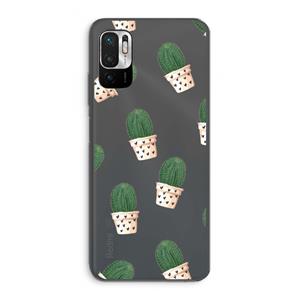 CaseCompany Cactusprint roze: Xiaomi Redmi Note 10 5G Transparant Hoesje