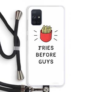 CaseCompany Fries before guys: Samsung Galaxy A71 Transparant Hoesje met koord