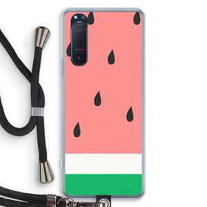 CaseCompany Watermeloen: Sony Xperia 5 II Transparant Hoesje met koord