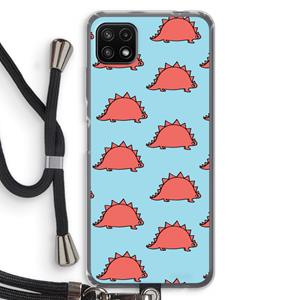 CaseCompany Dinosawrr: Samsung Galaxy A22 5G Transparant Hoesje met koord