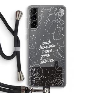 CaseCompany Good stories: Samsung Galaxy S21 Plus Transparant Hoesje met koord