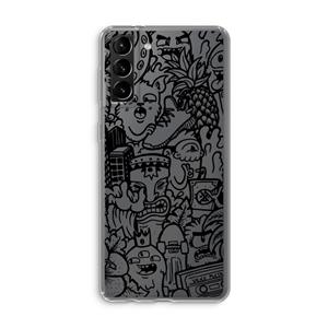 CaseCompany Vexx Black Mixtape: Samsung Galaxy S21 Plus Transparant Hoesje