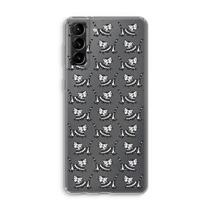 CaseCompany Zwarte poes: Samsung Galaxy S21 Plus Transparant Hoesje