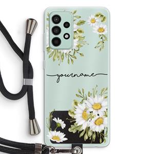 CaseCompany Daisies: Samsung Galaxy A52s 5G Transparant Hoesje met koord