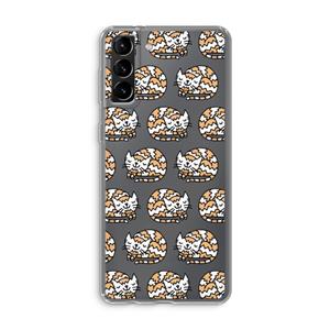 CaseCompany Slapende poes: Samsung Galaxy S21 Plus Transparant Hoesje