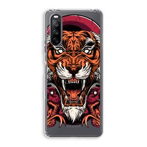 CaseCompany Tiger and Rattlesnakes: Sony Xperia 10 III Transparant Hoesje