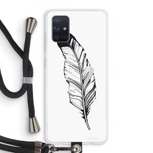 CaseCompany Pluim: Samsung Galaxy A71 Transparant Hoesje met koord