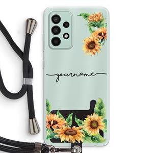 CaseCompany Zonnebloemen: Samsung Galaxy A52s 5G Transparant Hoesje met koord
