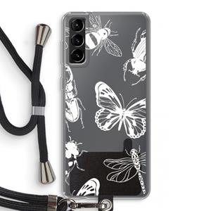 CaseCompany Tiny Bugs: Samsung Galaxy S21 Plus Transparant Hoesje met koord