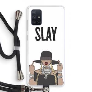 CaseCompany Slay All Day: Samsung Galaxy A71 Transparant Hoesje met koord