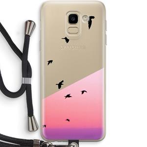 CaseCompany Fly away: Samsung Galaxy J6 (2018) Transparant Hoesje met koord