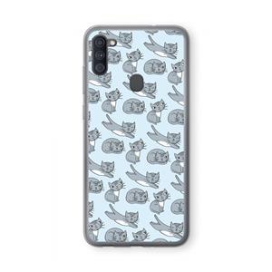 CaseCompany Poezen: Samsung Galaxy A11 Transparant Hoesje