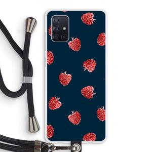 CaseCompany Framboosjes: Samsung Galaxy A71 Transparant Hoesje met koord