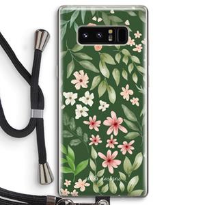 CaseCompany Botanical green sweet flower heaven: Samsung Galaxy Note 8 Transparant Hoesje met koord