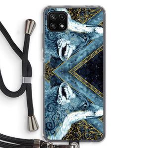 CaseCompany Golden Fox: Samsung Galaxy A22 5G Transparant Hoesje met koord