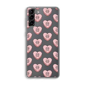 CaseCompany Chicks before dicks: Samsung Galaxy S21 Plus Transparant Hoesje