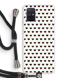 CaseCompany Hartjes: Samsung Galaxy A71 Transparant Hoesje met koord