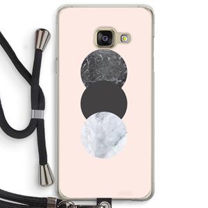 CaseCompany Marmeren cirkels: Samsung Galaxy A3 (2016) Transparant Hoesje met koord