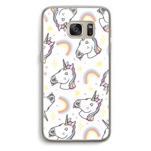 CaseCompany Rainbow Unicorn: Samsung Galaxy S7 Transparant Hoesje